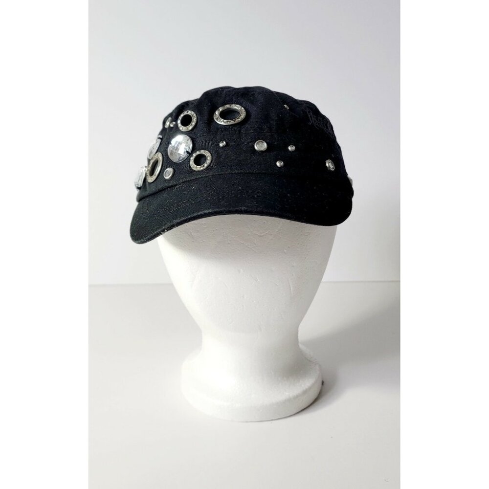 HARLEY DAVIDSON Girls Kid Youth Hat Cap Black Size Small Beaded Cotton